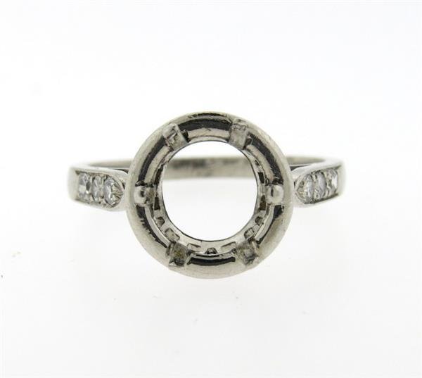 Mid Century Platinum Diamond Ring Mounting (1 of 4)