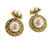 Mid Century Large 14k Gold Pearl Cufflinks - 2