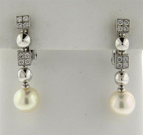 Bvlgari Bulgari 18k Gold Lucea Diamond Pearl Earrings (1 of 6)