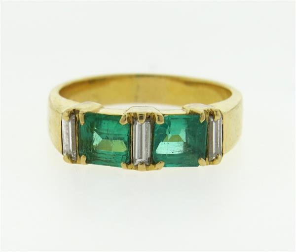 18K Gold Emerald Diamond Ring (1 of 3)
