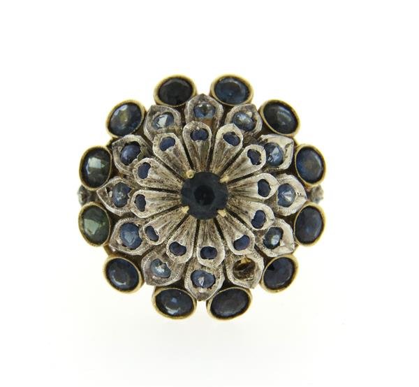 14K Gold Sapphire Dome Cocktail Ring (1 of 4)