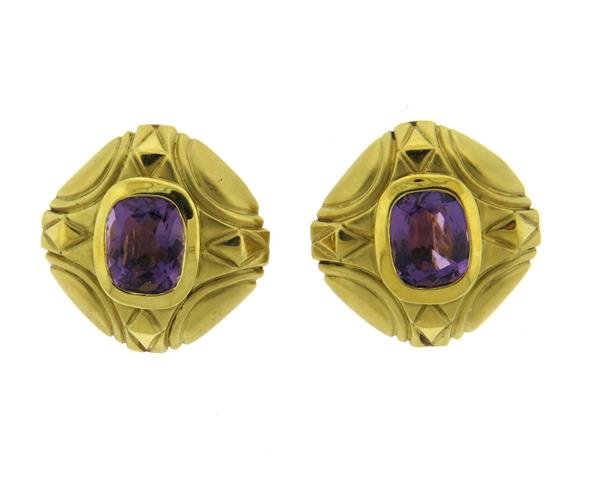 Seidengang Athena 18K Gold Amethyst Earrings (1 of 3)