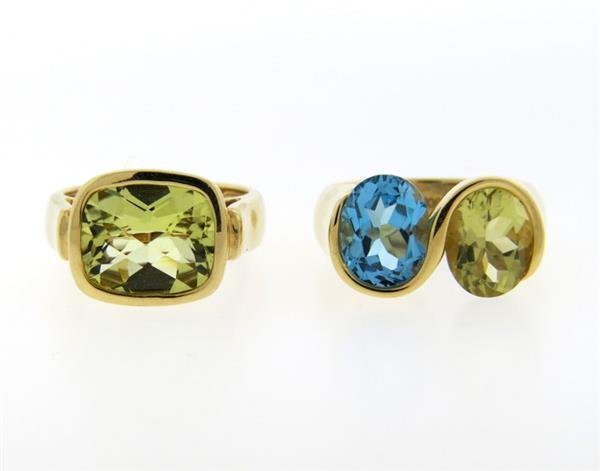 14k Gold Semi Precious Gemstone Ring Lot of 2 (1 of 3)