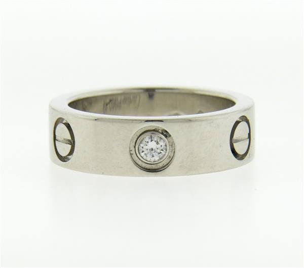 Cartier Love Platinum Diamond Band Ring (1 of 2)