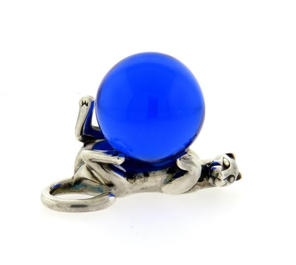 Cartier Panthere Sterling Silver Crystal Paper Weight (1 of 5)