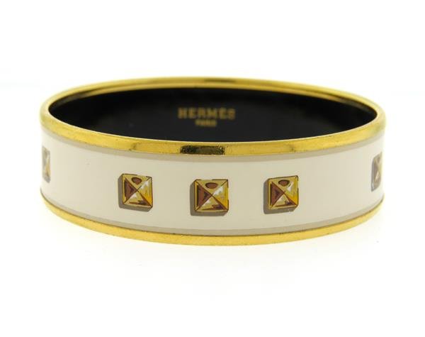 Hermes Printed Enamel Bangle Bracelet (1 of 2)