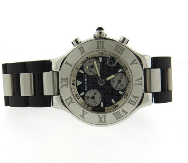 Cartier Chronoscaph 21 Stainless Steel Rubber Watch (1 of 6)