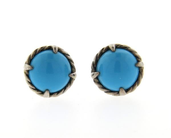 David Yurman Chatelaine Sterling Turquoise Stud (1 of 3)