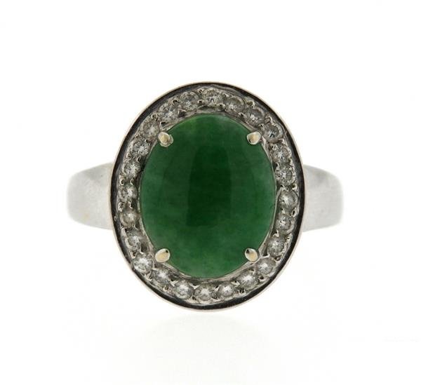 18k Gold Diamond Jade Ring (1 of 4)