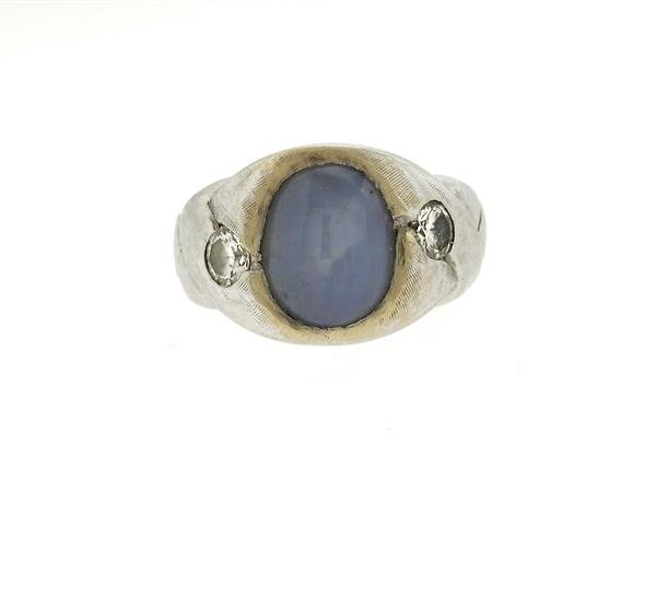 14k Gold Star Sapphire Diamond Ring (1 of 7)