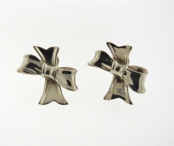 1984 Angela Cummings Sterling Bow Earrings (1 of 4)