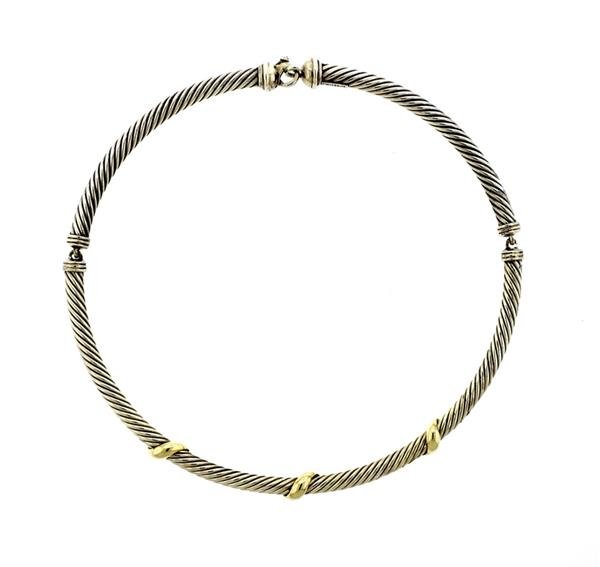 David Yurman Sterling 14k Gold Cable 5mm Necklace (1 of 2)