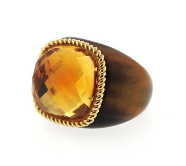 Large Tiger's Eye 14k Gold Citrine Ring (1 of 7)