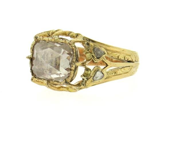 18k Gold Rose Cut Diamond  Ring (1 of 5)