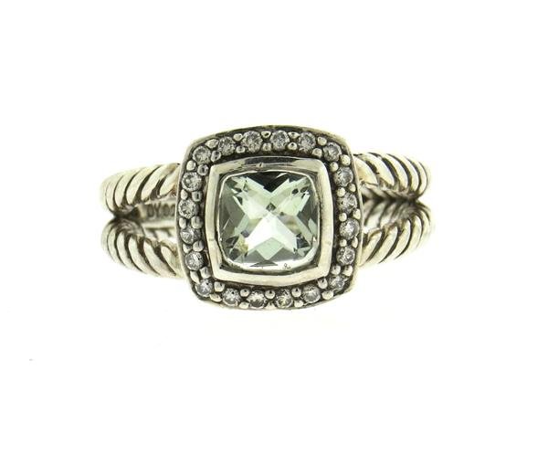 David Yurman Sterling Diamond Prasiolite Petite Albion (1 of 4)