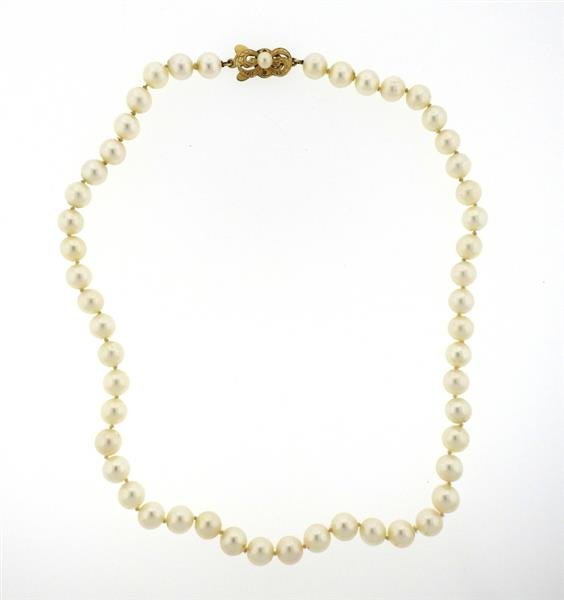 Mikimoto 14K Gold Pearl Strand Necklace (1 of 1)