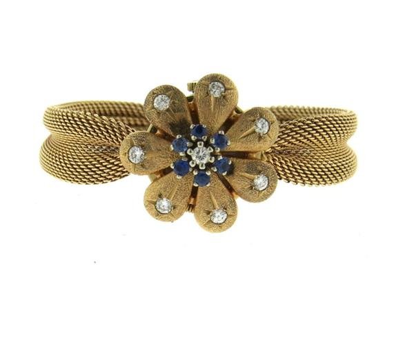 Vintage 14k Movado Sapphire Diamond lady's Watch (1 of 5)