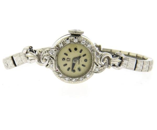 1950s Omega 14k Gold Diamond Watch cal 212 (1 of 6)