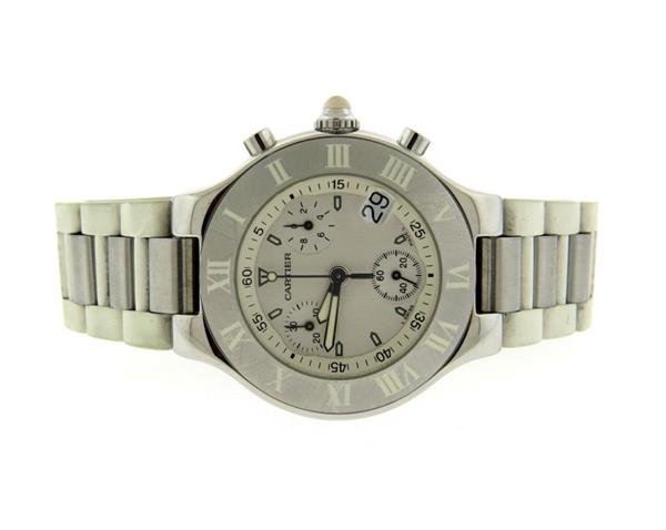 Cartier Chronoscaph 21 Steel Rubber Watch 2424 (1 of 4)