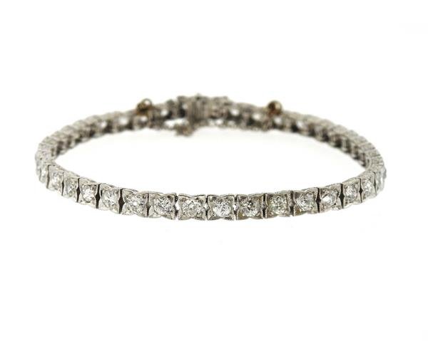 Art Deco Platinum Diamond Line Bracelet (1 of 5)