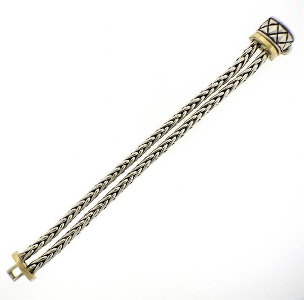 Sterling Silver Double Row Large Bracelet (1 of 6)