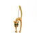 18K Gold Chrysoprase Cat Brooch Pin