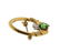 English 9K Gold Green Stone Claddagh Brooch Pin - 2