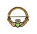 English 9K Gold Green Stone Claddagh Brooch Pin - 3
