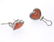 18k Gold Coral Diamond Heart Earrings - 4