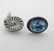 Impressive 18k Gold Diamond Topaz Enamel Earrings Ring - 9