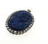 Antique 14k Gold Cameo Lapis Diamond Pendant - 2