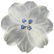 1950s Frosted Crystal Sapphire Diamond 18k Gold Flower
