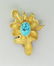 Modernist 18K Gold Turquoise Brooch Pin - 2