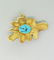 Modernist 18K Gold Turquoise Brooch Pin - 3