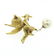 14k Gold Pearl Emerald Diamond Cherub Brooch Pin - 2