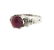 Antique Platinum Ruby Cabochon Diamond Ring - 3