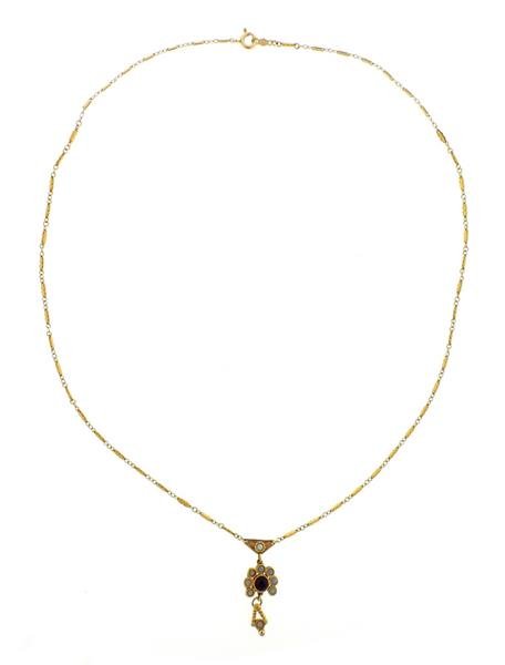 14K Gold Amethyst Opal Lavalier Pendant Necklace (1 of 4)