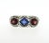 Art Deco 18K Gold Red Blue Stone Ring