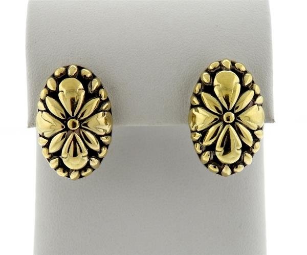 John Hardy Sterling 18k Gold Oval Earrings (1 of 3)