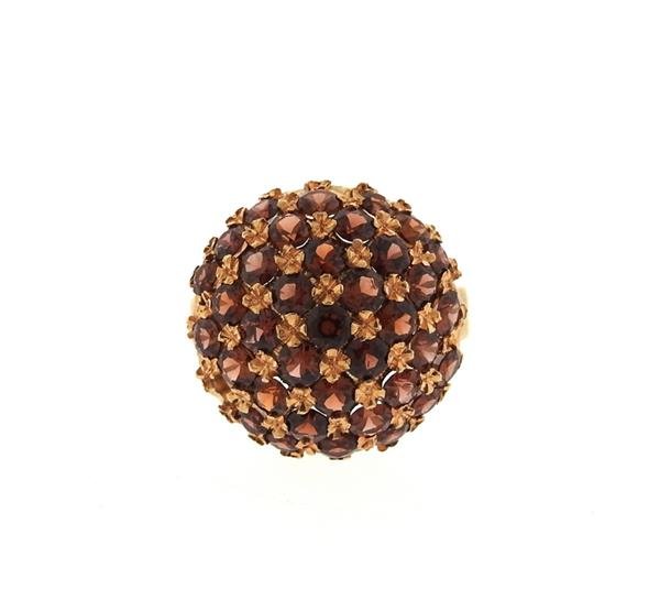 Antique 18K Gold Garnet Dome Ring (1 of 3)