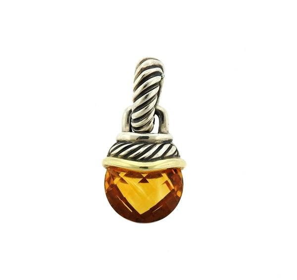 David Yurman 14K Gold Sterling Silver Citrine Enhancer (1 of 3)