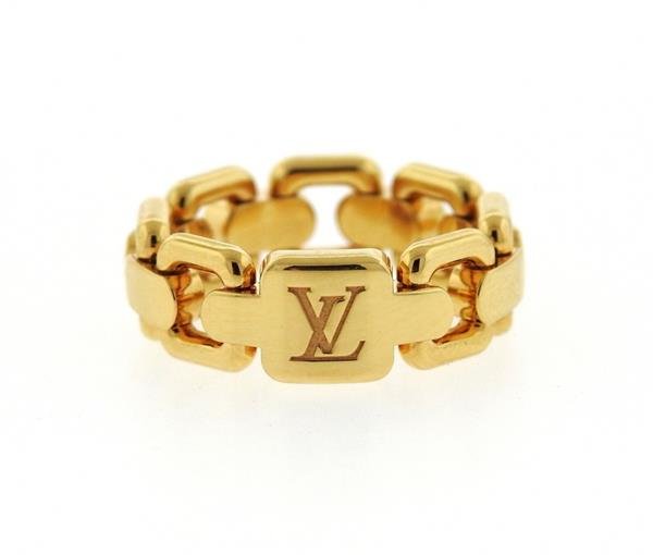 Louis Vuitton 18k Gold Link Band Ring (1 of 2)