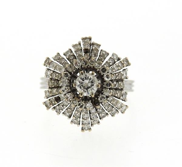 1950s 18K Gold Diamond Ballerina Ring (1 of 4)