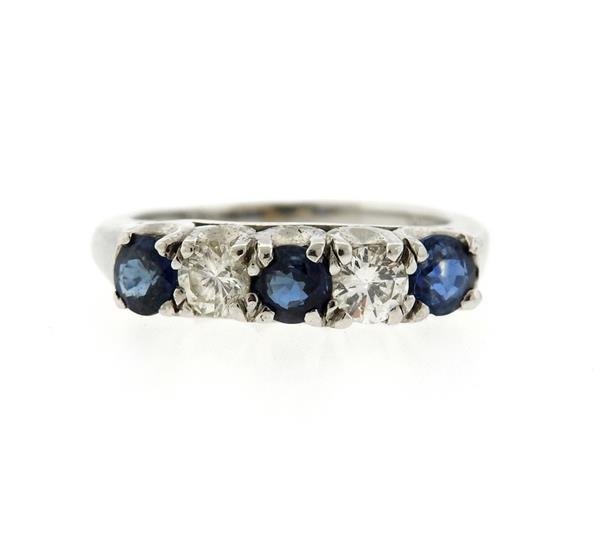 14K Gold Diamond Blue Sapphire Ring (1 of 3)
