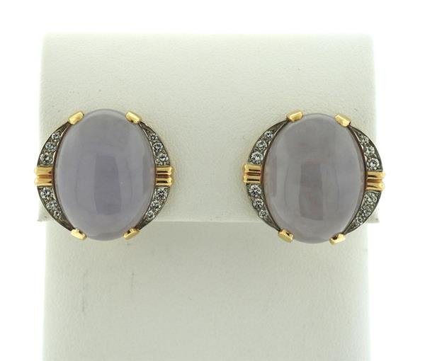 14k Gold Lavender Stone Diamond Earrings (1 of 5)
