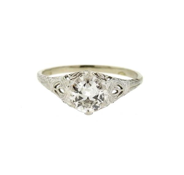 Art Deco 14k Gold Diamond Engagement Ring (1 of 5)