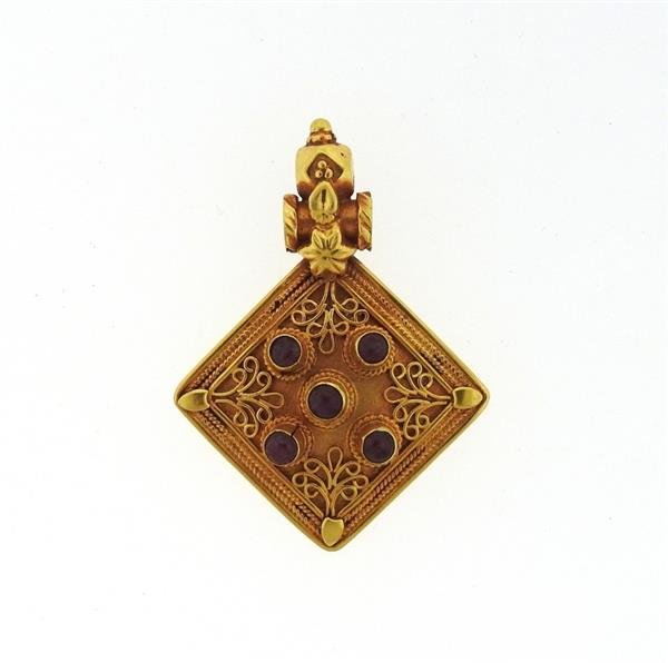 22k Gold Ruby Pendant (1 of 3)