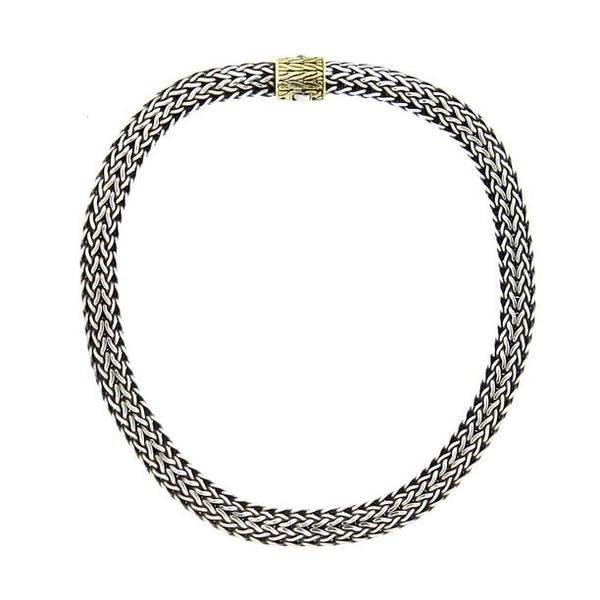 John Hardy 18K Gold Sterling  10mm  Wide Wheat Necklace (1 of 2)