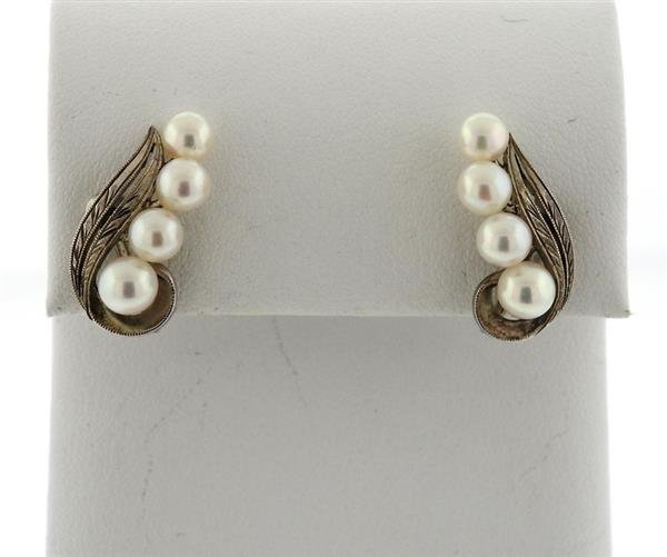 Mikimoto Sterling Pearl Earrings (1 of 4)