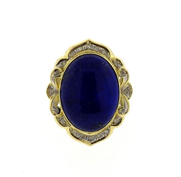 14k Gold Lapis Diamond Ring (1 of 4)